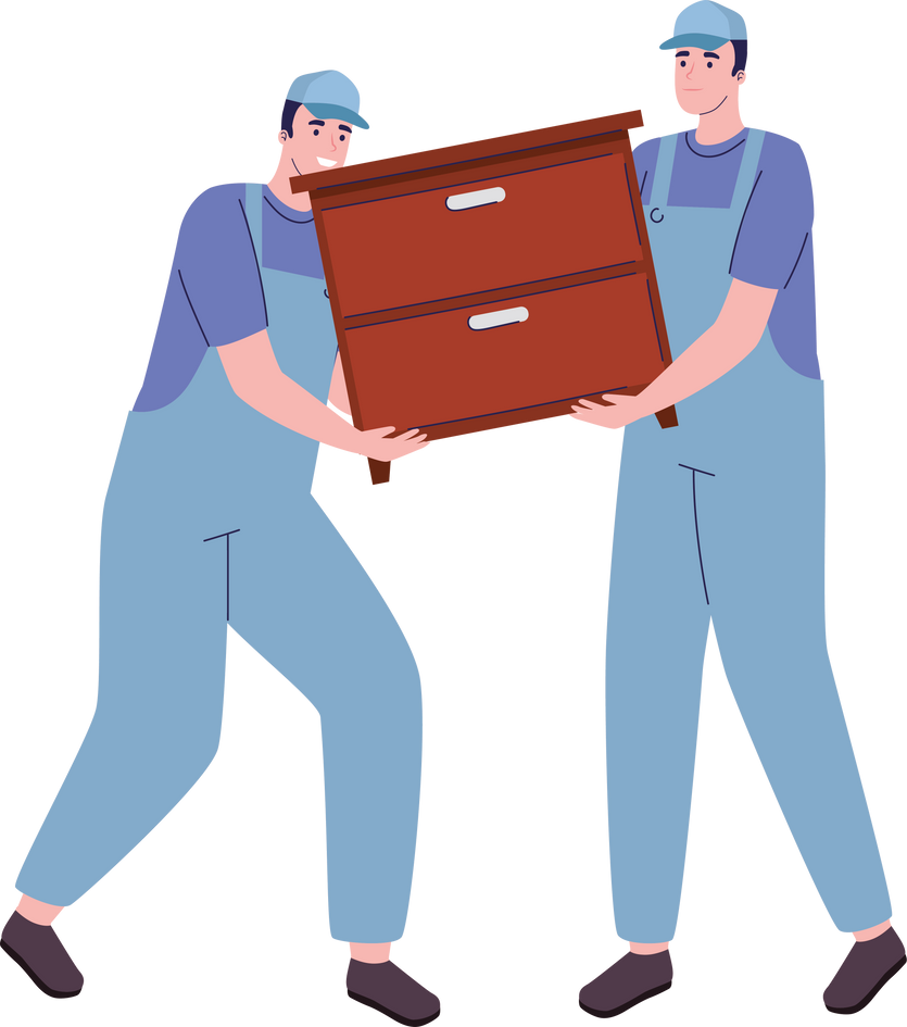 moving workers lifting drawer